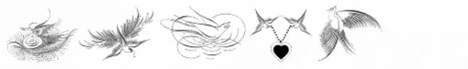 Calligraphic Birds Two