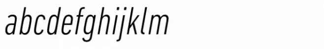 DIN Next Paneuropean Light Condensed Italic