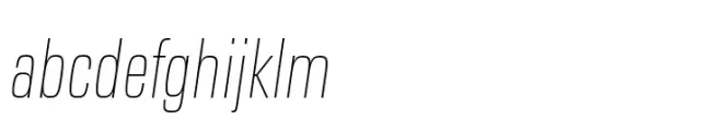 Eurostile Next Paneuropean Condensed Ultra Light Italic