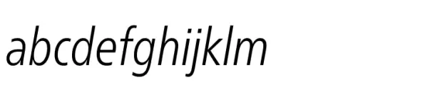 Neue Frutiger Paneuropean Condensed Light Italic