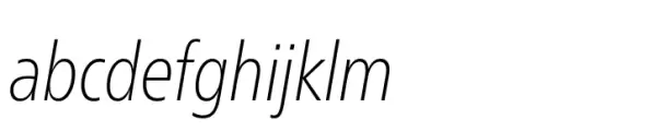 Neue Frutiger Paneuropean Condensed Thin Italic