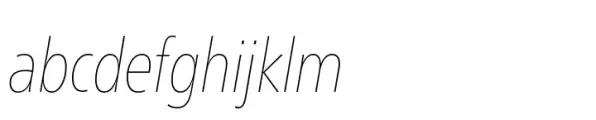 Neue Frutiger Paneuropean Condensed Ultra Light Italic