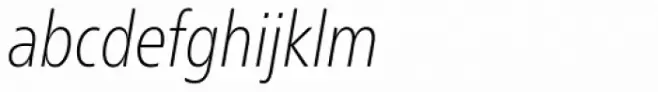 Neue Frutiger Pro Condensed Thin Italic