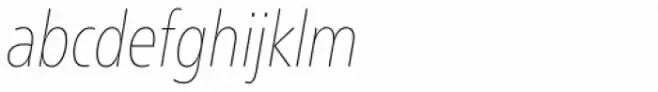 Neue Frutiger Pro Condensed UltraLight Italic