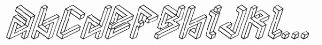 PENROSE Geometric B Outline Italic