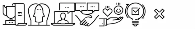 Square Line Icons Business Work 4