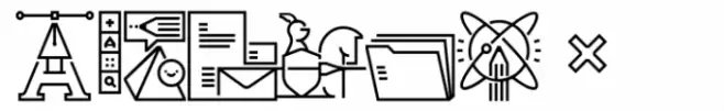 Square Line Icons Design Design