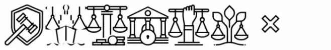 Square Line Icons Law Law 1