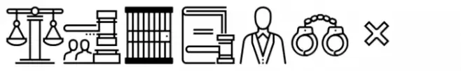Square Line Icons Law Law