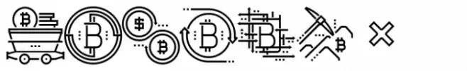 Square Line Icons Money Crypto