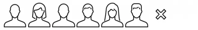 Square Line Icons People Avat