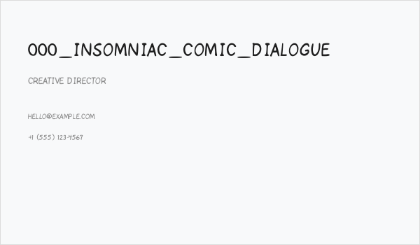 000_INSOMNIAC_COMIC_DIALOGUE Business Card