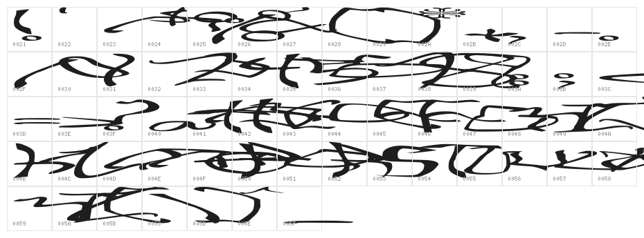 001 Stretched-Strung Very Wide Character Map