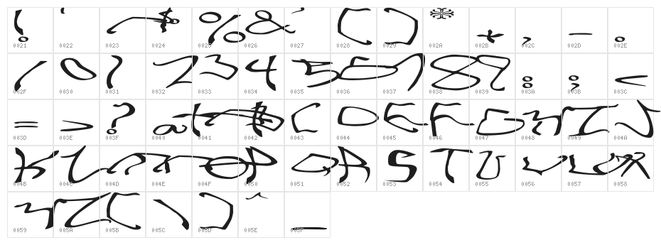 001 Stretched-Strung Wide Character Map