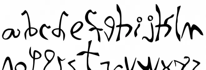 001 Stretched-Strung Schriftart Kleinbuchstaben