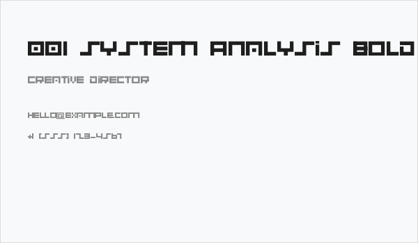 001 System Analysis Bold Business Card