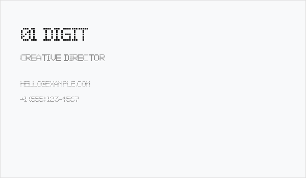 01 Digit Business Card