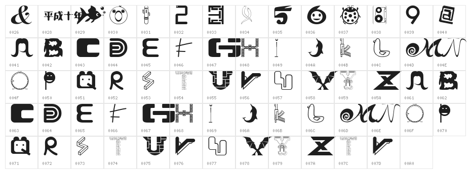 01FontremixType38 Character Map