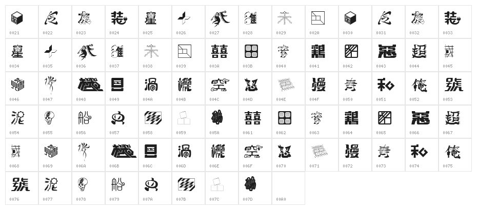 02FontremixType36 Character Map