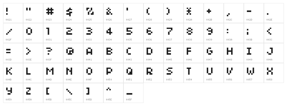 04b03rev Character Map