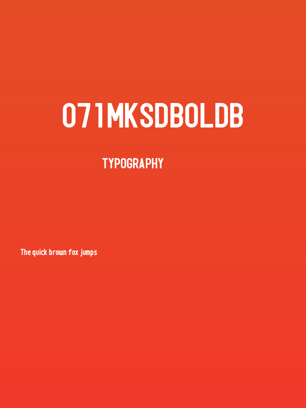 071MKSDBoldB Poster