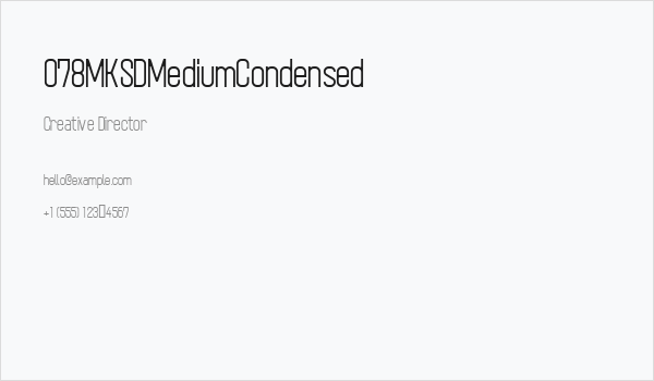 078MKSDMediumCondensed Business Card