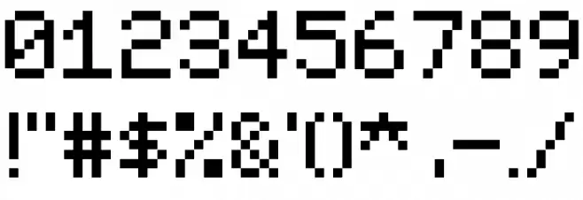 07x5 Regular Font Alte caractere