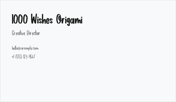 1000 Wishes Origami Business Card