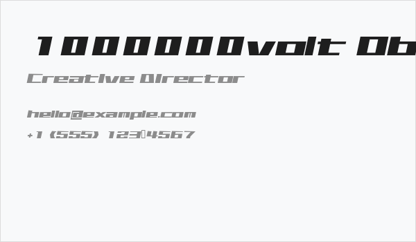 1000000volt Oblique Business Card