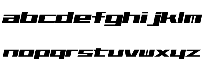 1000000volt Oblique Font LOWERCASE