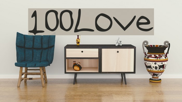 100Love Font examples