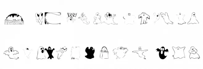 101! A Ghostly Font Font LOWERCASE