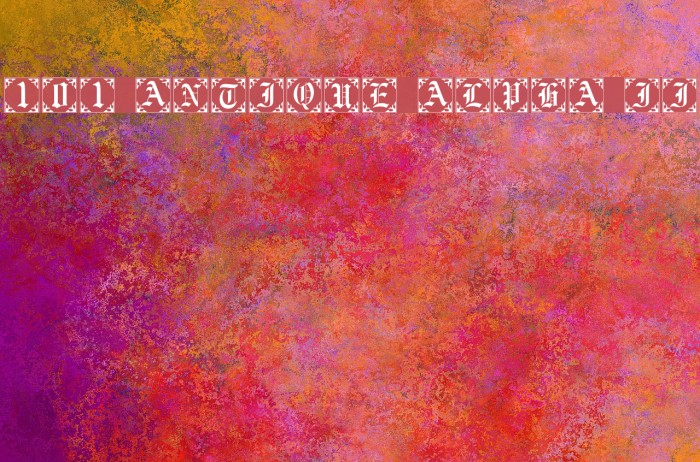 101! Antique Alpha II Font examples
