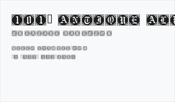 101! Antique Alpha Business Card