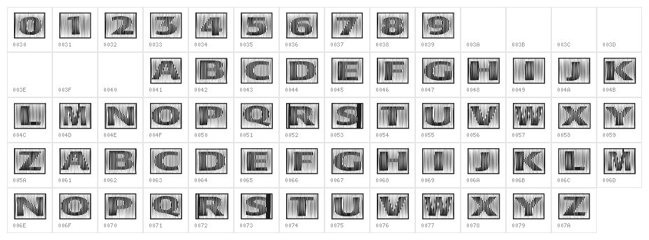 101! BarCode 'Bet Character Map