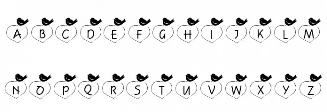 101! Birdie LuV Font UPPERCASE