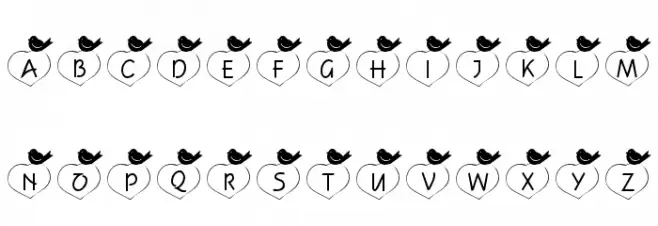 101! Birdie LuV Font LOWERCASE