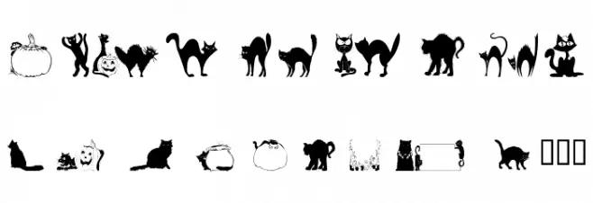 101! Black KatZ Caratteri MINUSCOLO