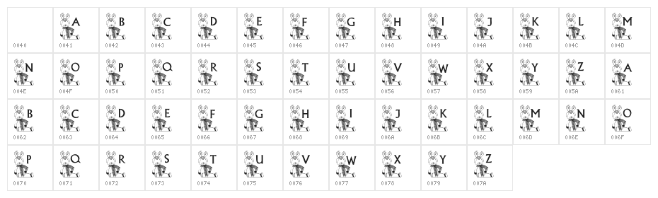 101! Blitzy's Font Character Map