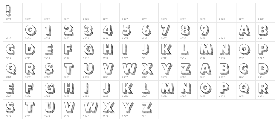 101! Block LetterZ Character Map