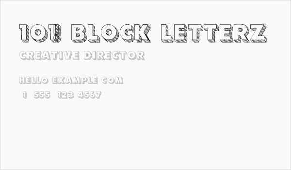 101! Block LetterZ Business Card