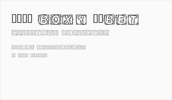 101! BoXY 'Bet Business Card