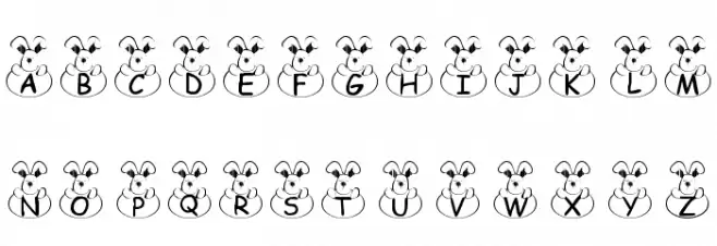 101! Bunny Hug Caratteri MAIUSCOLE