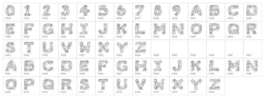 101! Button Mania Character Map