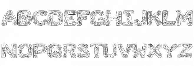 101! Button Mania Schriftart Kleinbuchstaben