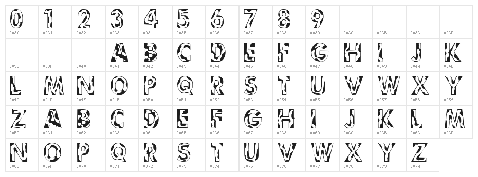 101! Camouflage Character Map