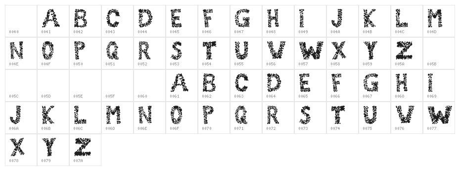 101! Cheetah Print Character Map