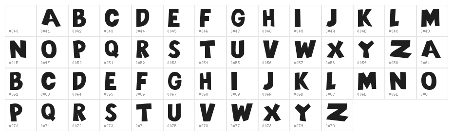 101! Chunky Alpha Character Map