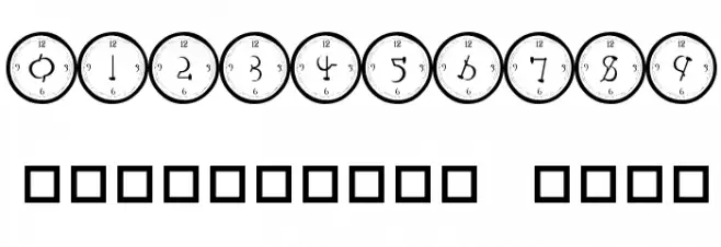 101! Clock Face Font Alte caractere