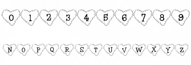 101! Cloudy HeartZ Font OTHER CHARS